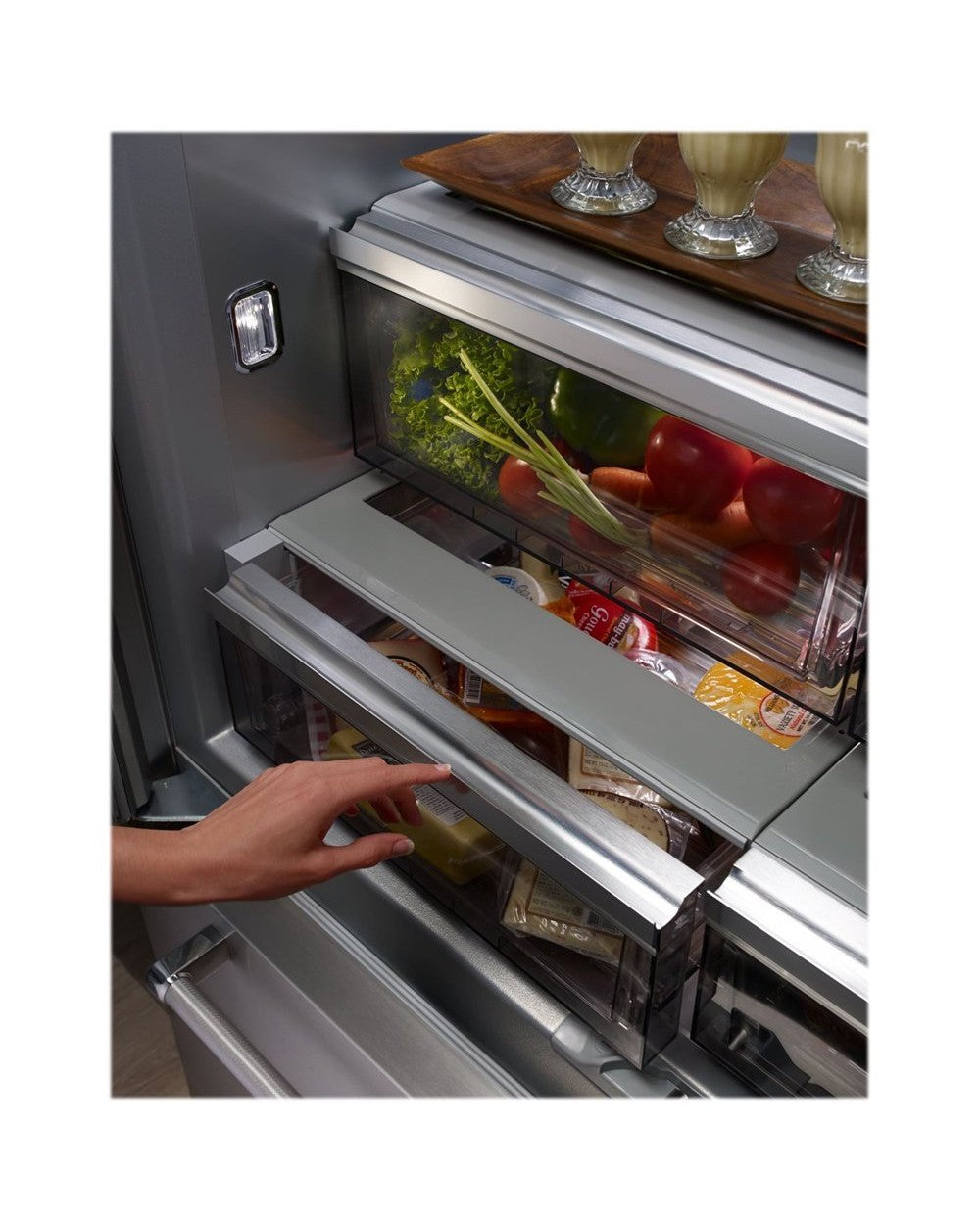 KITCHENAID KBFN502ESS 42&quot; Width Built-In Stainless French Door Refrigerator