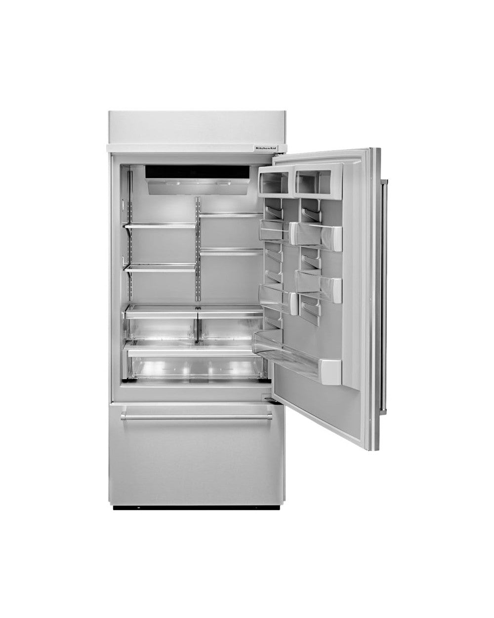 KITCHENAID KBBR306ESS 20.9 Cu. Ft. 36&quot; Width Built-In Stainless Bottom Mount Refrigerator