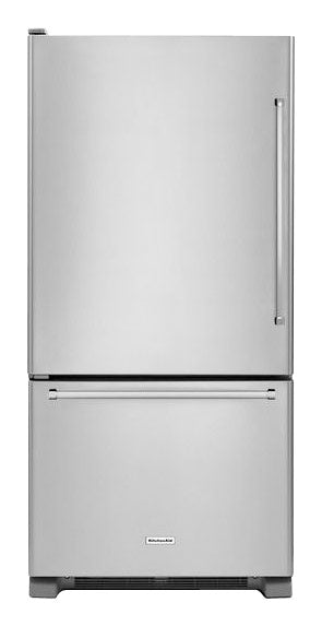 KITCHENAID KRBL109ESS 30-Inch Width Full Depth Non Dispense Bottom Mount Refrigerator