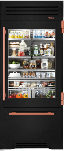 TRUE 36&quot; REFRIGERATOR WITH BOTTOM FREEZER STAINLESS GLASS