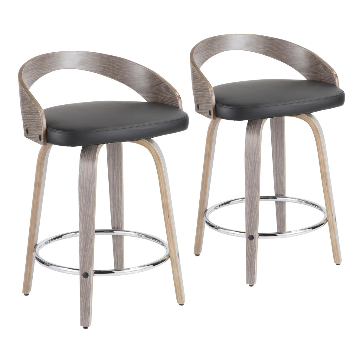 LUMISOURCE GROTTO 25&quot; COUNTER STOOL - SET OF 2
