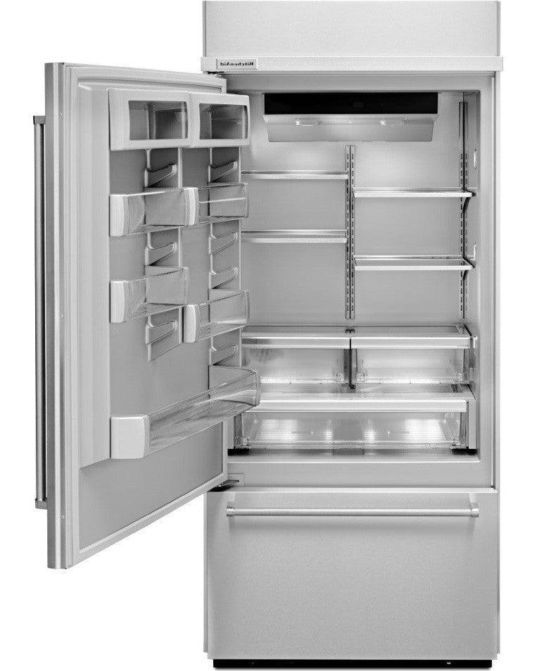 KITCHENAID KBBL306ESS  20.9 Cu. Ft. 36&quot; Width Built-In Stainless Bottom Mount Refrigerator