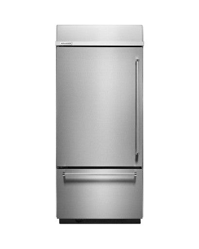 KITCHENAID KBBL306ESS  20.9 Cu. Ft. 36&quot; Width Built-In Stainless Bottom Mount Refrigerator