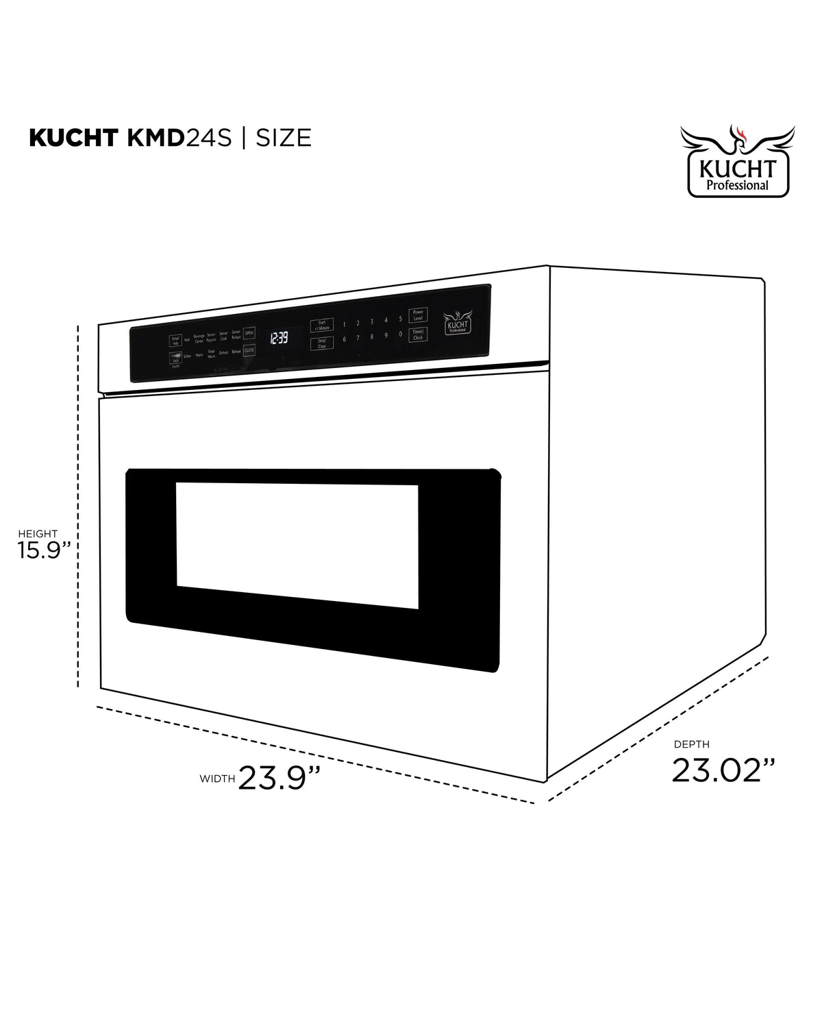 KUCHT KMD24S 24″ Built-in Microwave Drawer