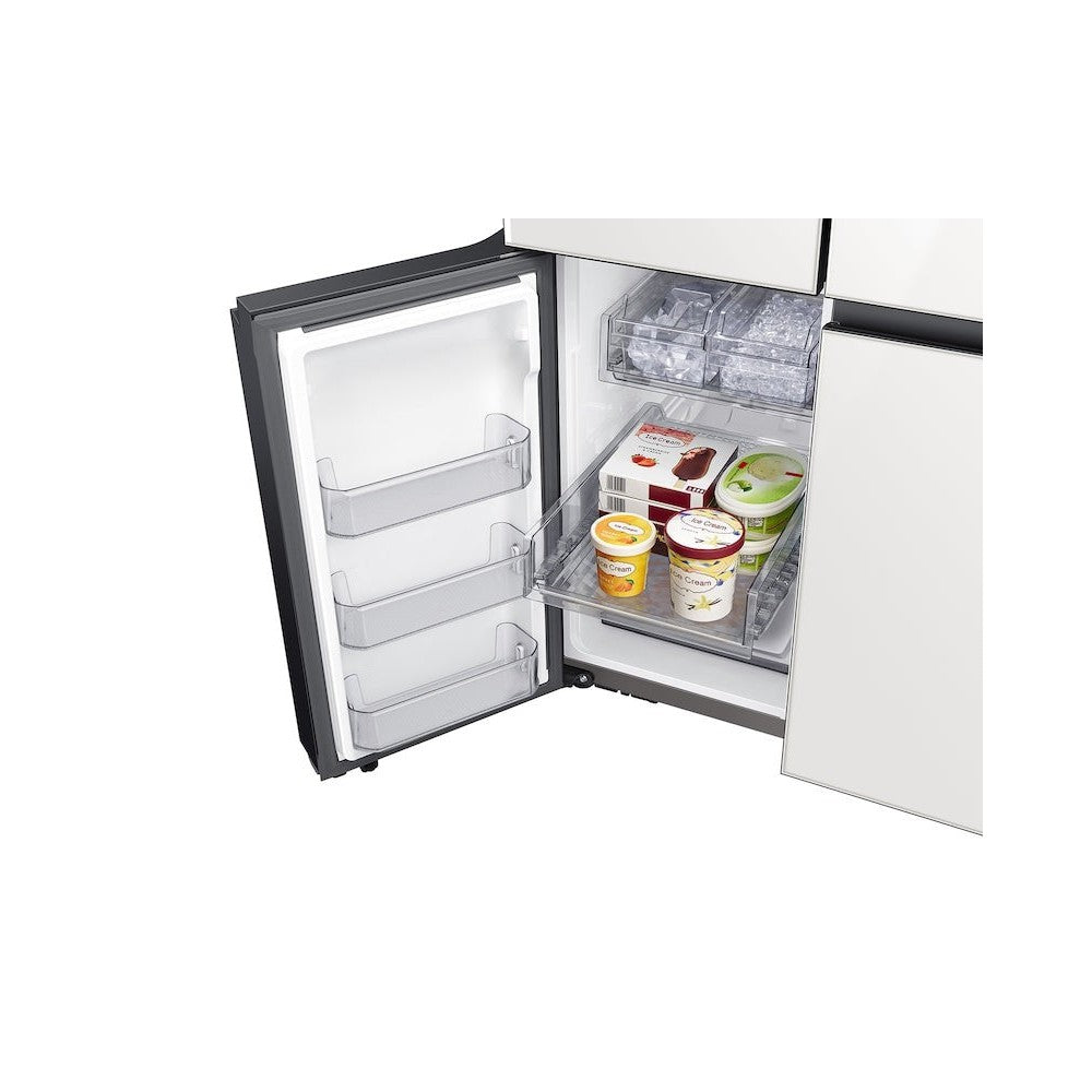 SAMSUNG RF23A967535/AA 23 cu. ft. Smart Counter Depth BESPOKE 4-Door Flex™ Refrigerator in White Glass