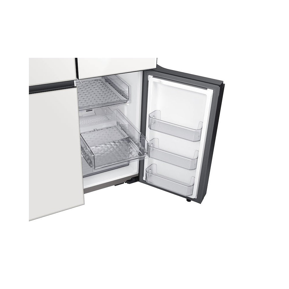 SAMSUNG RF23A967535/AA 23 cu. ft. Smart Counter Depth BESPOKE 4-Door Flex™ Refrigerator in White Glass