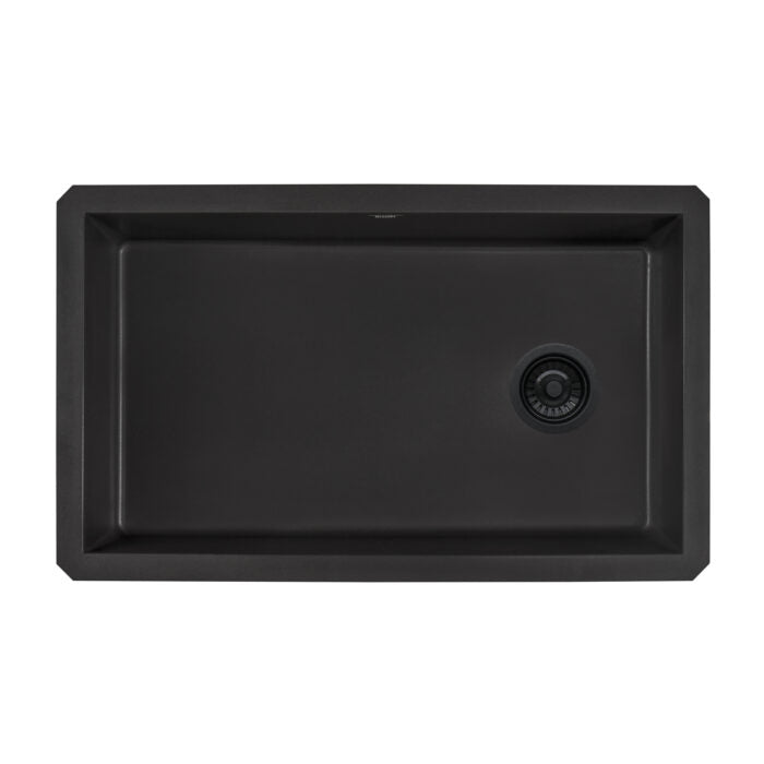 RUVATI RVG2033BK epiGranite 32 x 19 epiGranite Undermount Granite Composite Sink – Midnight Black