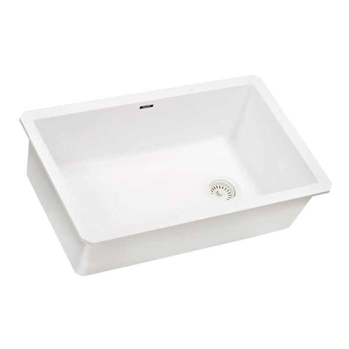 RUVATI RVG2033WH 32 x 19 inch epiGranite Undermount Granite Composite Single Bowl Kitchen Sink – Arctic White