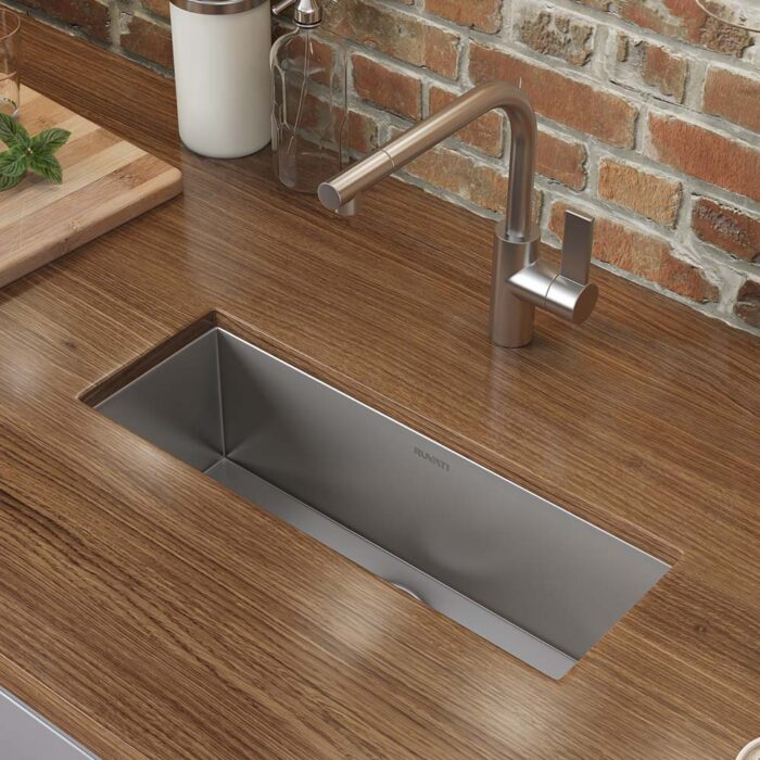 RUVATI RVH7120 23″ x 8″ Bar Prep Sink Undermount 16 Gauge Stainless Steel Single Bowl