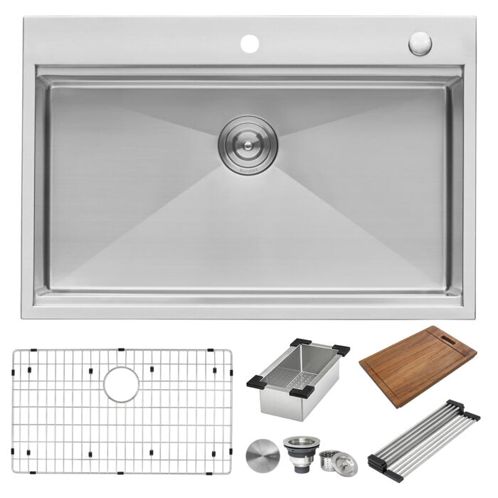 RUVATI RVH8030 30 x 22 inch Drop-in  Stainless Steel Kitchen Sink Single Bowl
