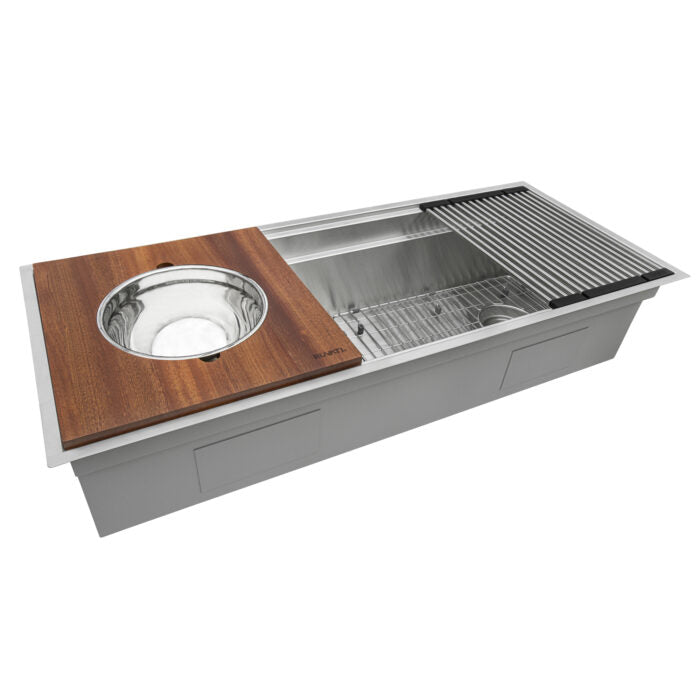 RUVATI RVH8277 36-inch Workstation Dual Tier Ledge Kitchen Sink