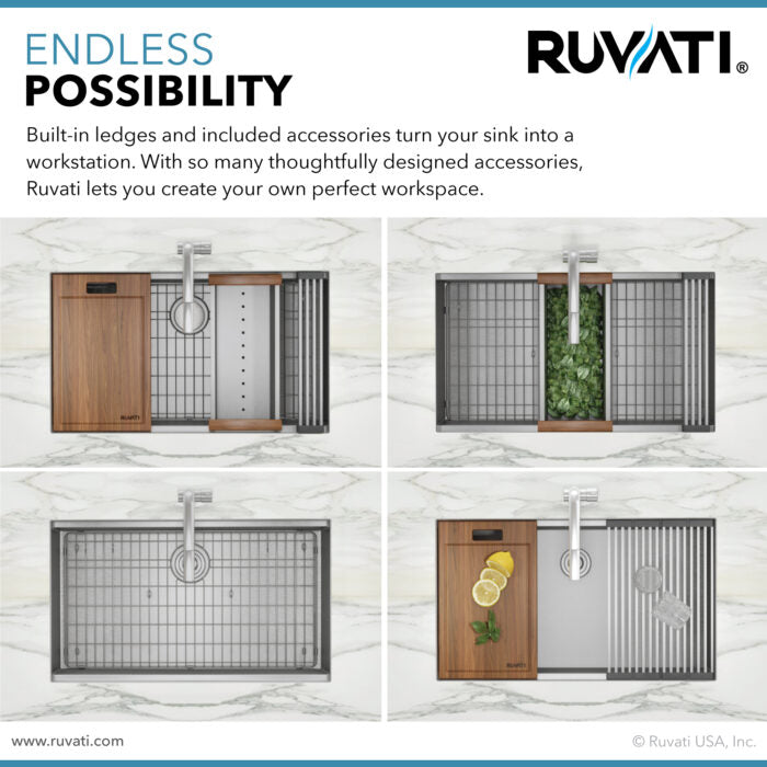 RUVATI RVH8300 32-inch Stainless Steel Kitchen Sink Single Bowl