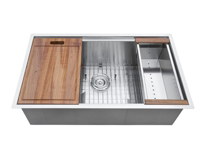 RUVATI RVH8309 28-inch Ledge Undermount Stainless Steel Kitchen Sink Single Bowl