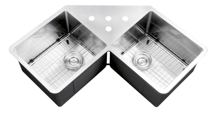 RUVATI RVH8400 Gravena Corner Butterfly Undermount Kitchen Sink