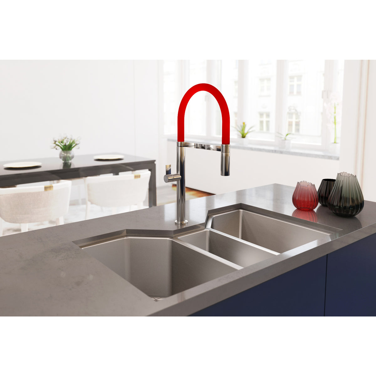 RUVATI RVH8500 35″ Triple Bowl Undermount 16 Gauge Stainless Steel Kitchen Sink