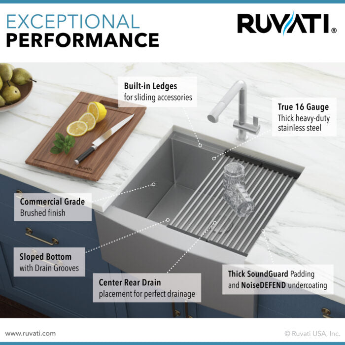RUVATI RVH9020 24-inch Apron-front Workstation Farmhouse Kitchen