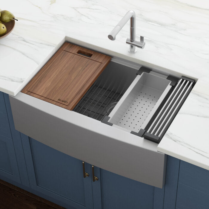 RUVATI RVH9050 27-inch Apron-front Workstation Farmhouse Kitchen Sink
