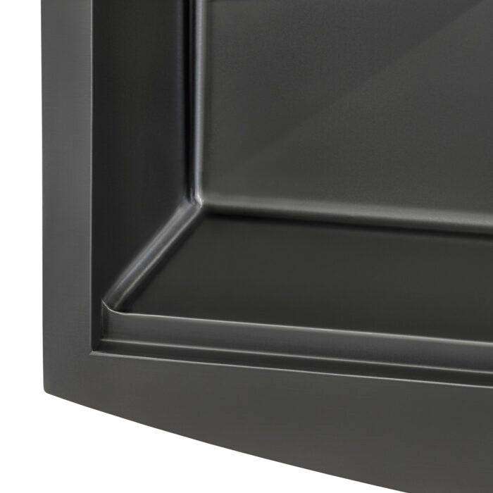 RUVATI Monaco Gunmetal Black Workstation Apron-Front Stainless Steel Kitchen Sink