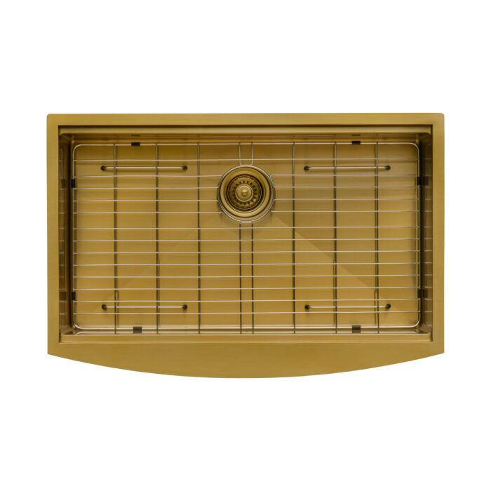 RUVATI Monaco Matte Gold Workstation Apron-Front Kitchen Sink