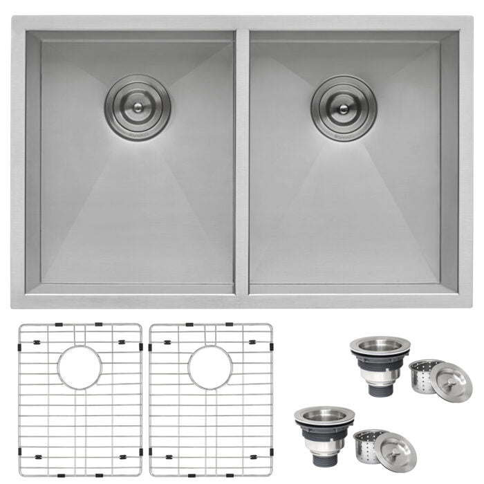 RUVATI RVH7350 Nesta 30-inch Undermount 50/50 Double Bowl